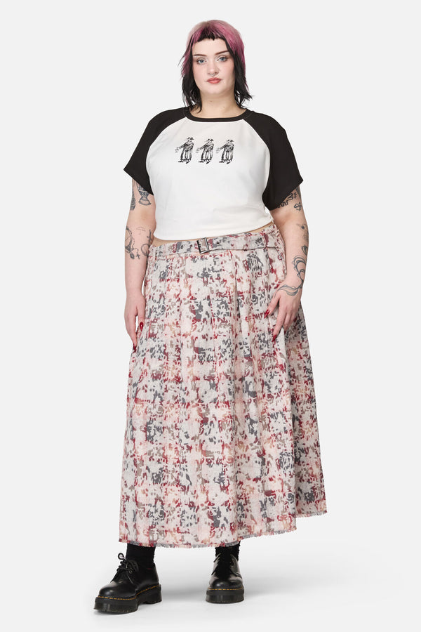 Black Friday - Curve Lesions Tartan Goth Midi Skirt - multi