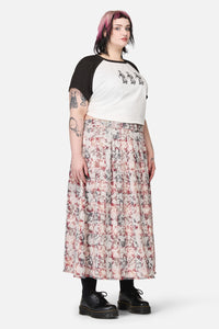 Black Friday - Curve Lesions Tartan Goth Midi Skirt - multi