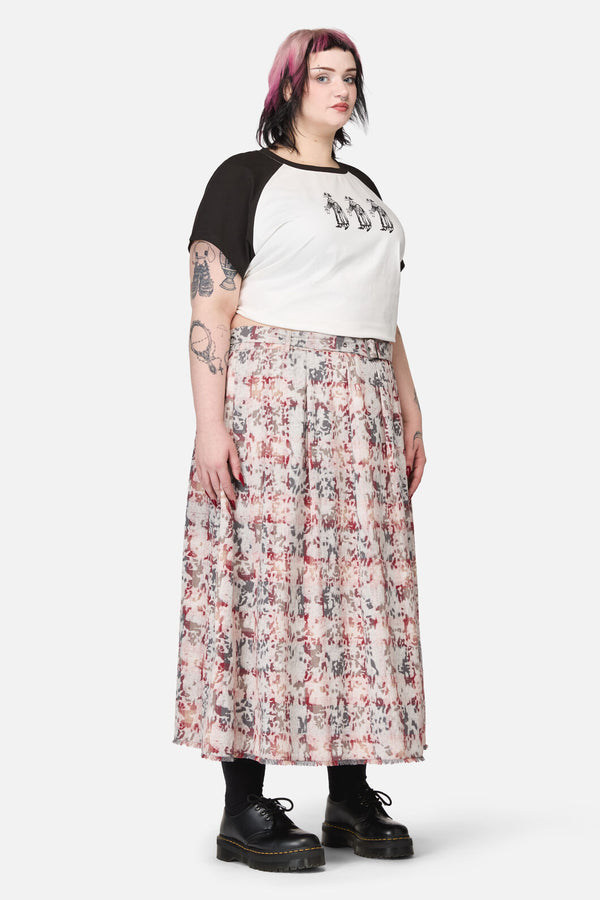 Black Friday - Curve Lesions Tartan Goth Midi Skirt - multi