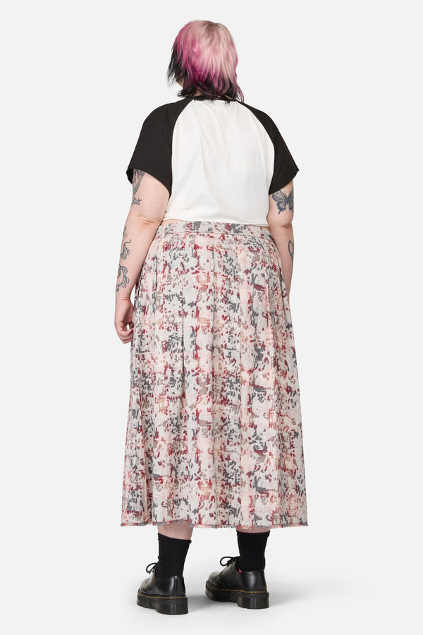 Black Friday - Curve Lesions Tartan Goth Midi Skirt - multi