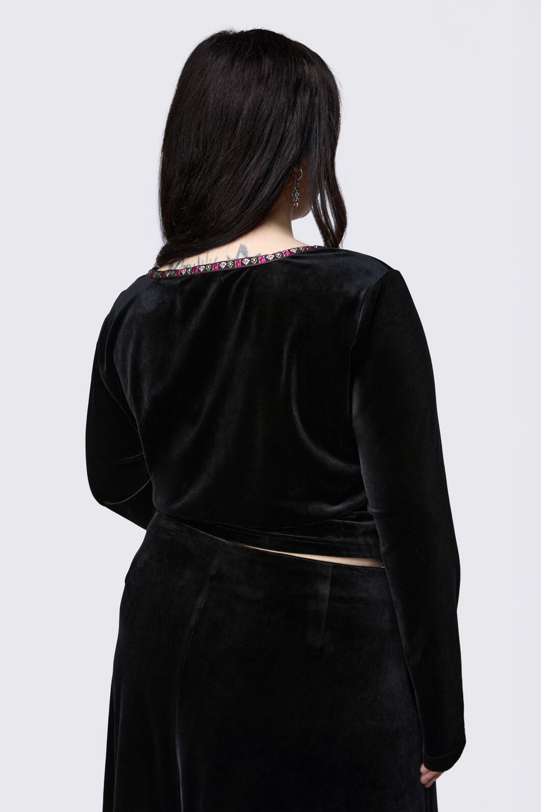 Black Friday - Curve Squire Goth Velour Cardigan - black