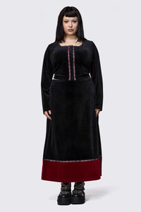 Black Friday - Curve Squire Goth Velour Cardigan - black