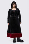 Black Friday - Curve Squire Goth Velour Midi Skirt - black