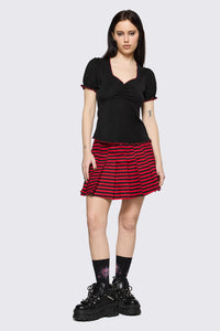 Black Friday - Trad Emo Soft Goth Ruffle Top - black