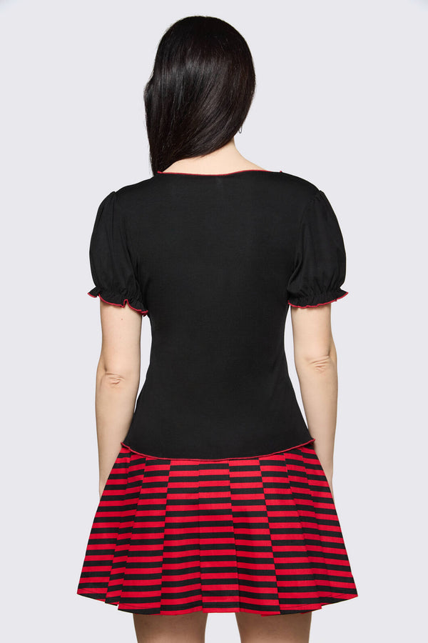 Black Friday - Trad Emo Soft Goth Ruffle Top - black