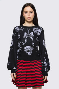 Black Friday - Trad Emo Long Sleeve Art Knit - black