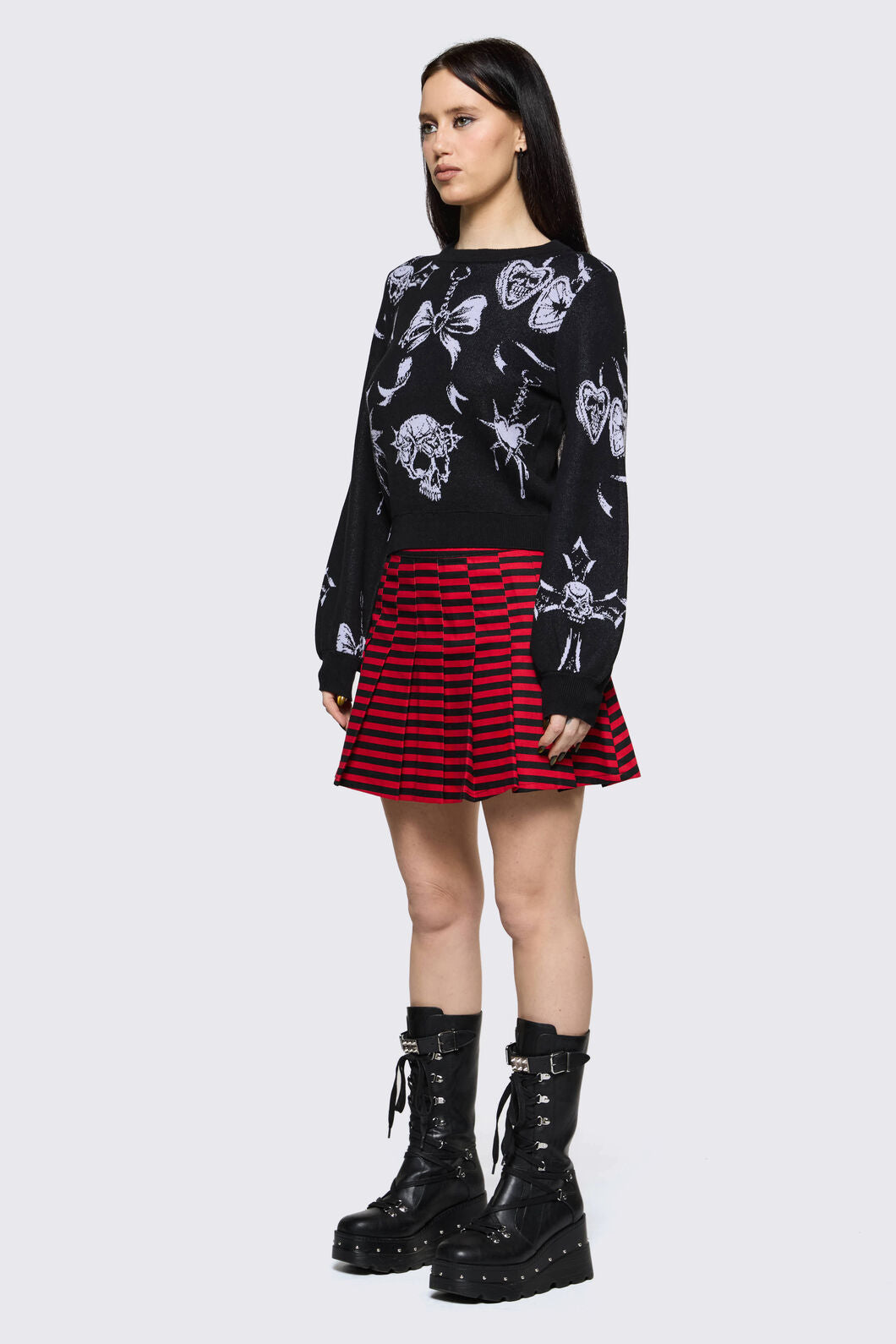 Black Friday - Trad Emo Long Sleeve Art Knit - black