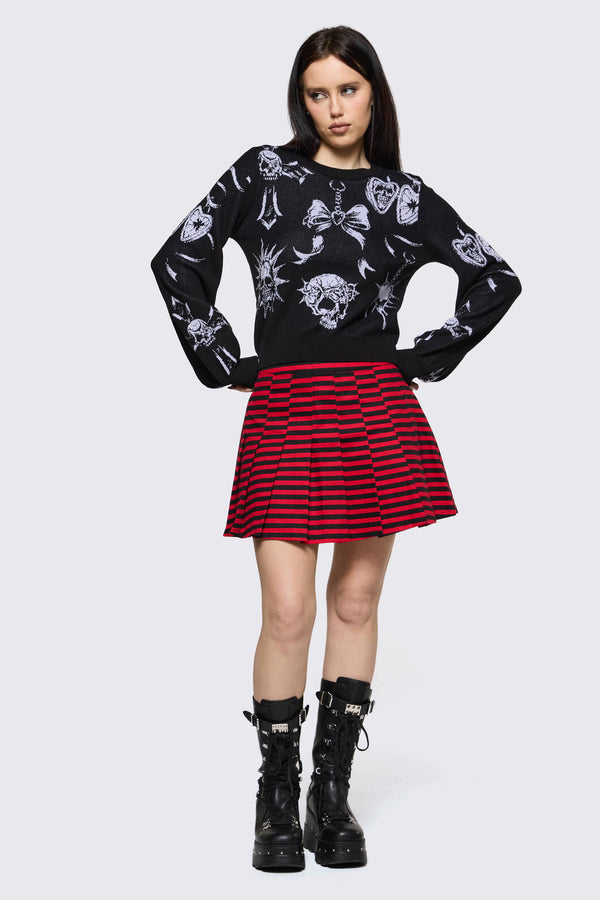 Black Friday - Trad Emo Long Sleeve Art Knit - black