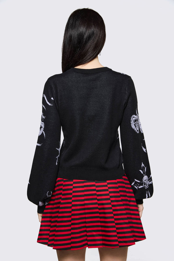 Black Friday - Trad Emo Long Sleeve Art Knit - black