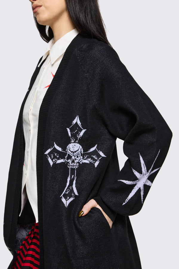 Black Friday - Trad Emo Long Graphic Cardigan - black