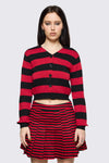 Black Friday - Trad Emo Big Stripe Cardigan - black-red