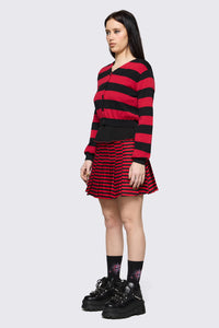 Black Friday - Trad Emo Big Stripe Cardigan - black-red