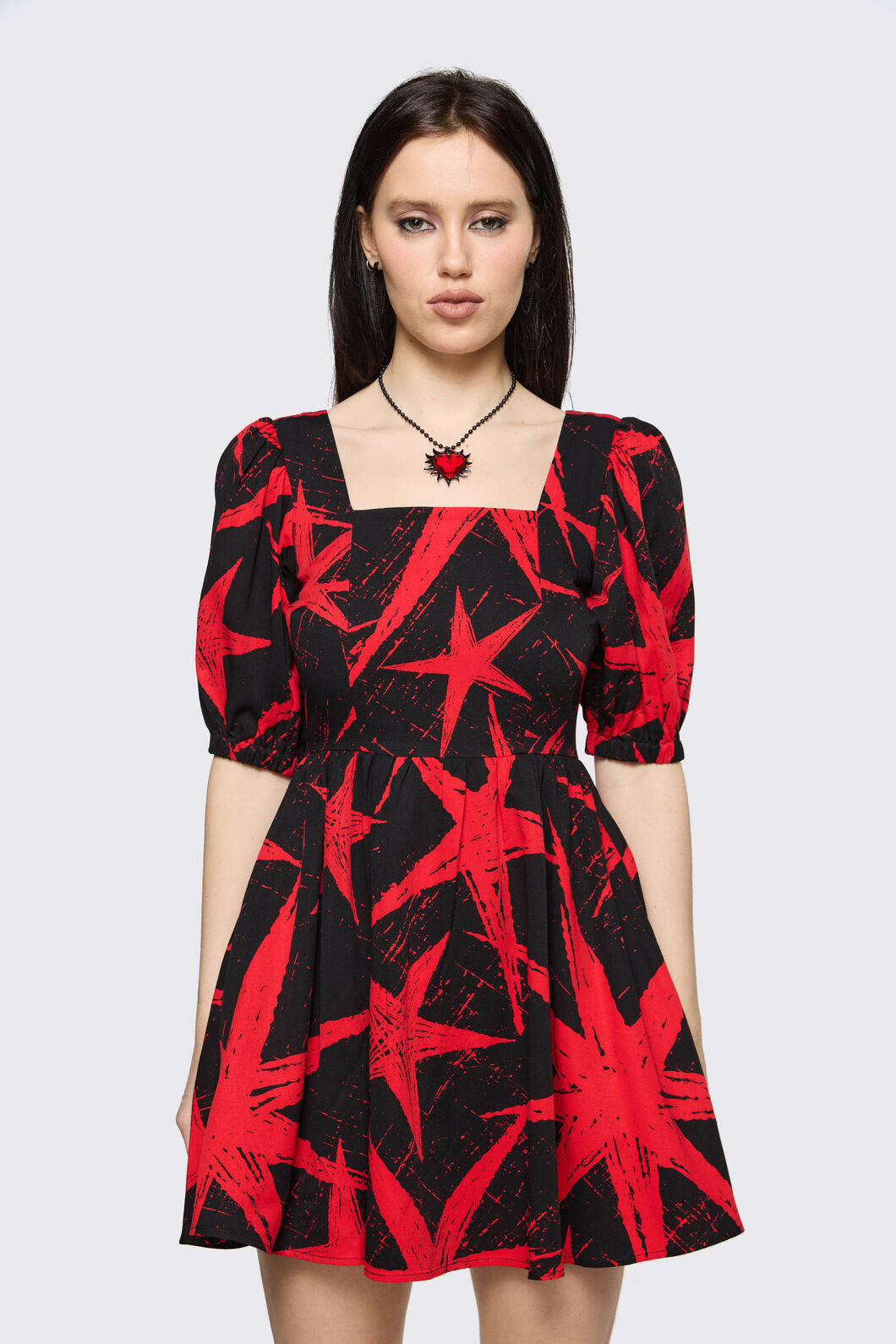 Black Friday - Trad Emo Star Graphic Dress - black-red