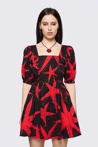 Black Friday - Trad Emo Star Graphic Dress - black-red