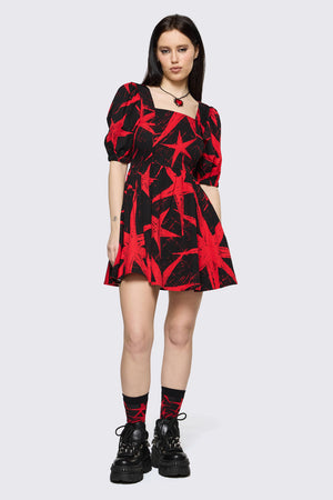 Black Friday - Trad Emo Star Graphic Dress - black-red