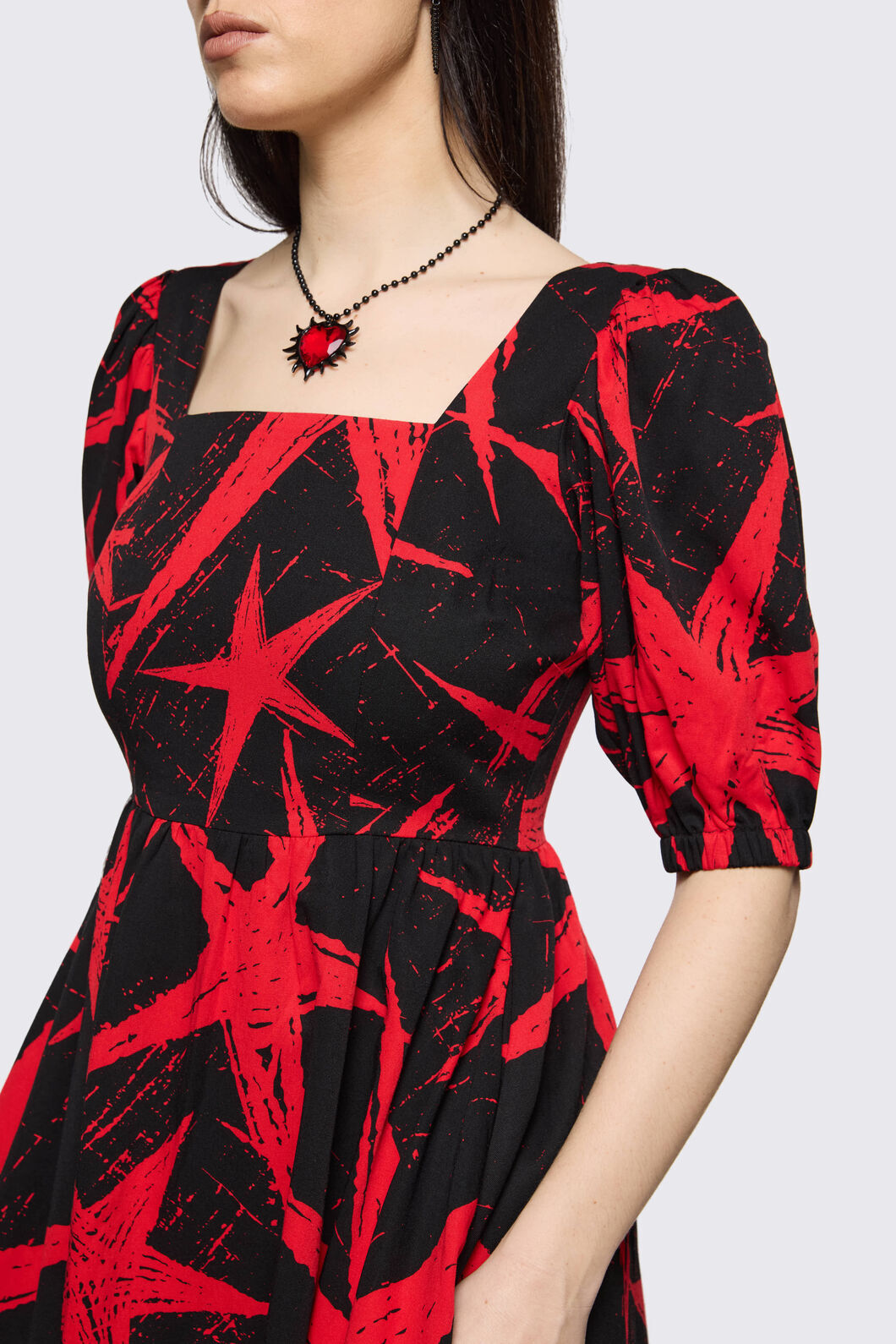 Black Friday - Trad Emo Star Graphic Dress - black-red