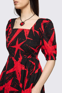 Black Friday - Trad Emo Star Graphic Dress - black-red