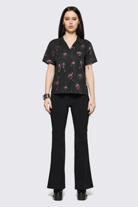 Black Friday - Trad Emo Skull Artwork Blouse - black
