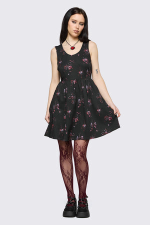 Black Friday - Trad Emo Skull Artwork Dress - black
