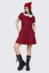 Black Friday - Trad Emo Stripe Skater Dress - black-red