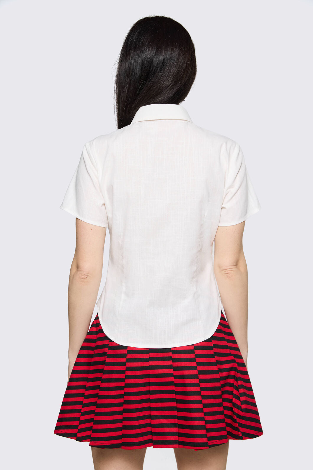 Black Friday - Trad Emo Tie Fitted Blouse - off-white
