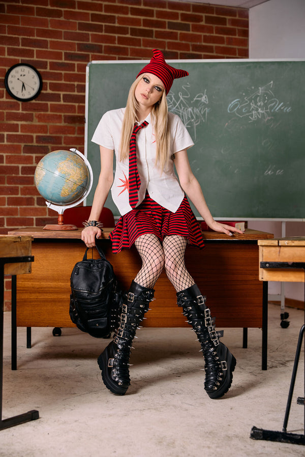 Black Friday - Trad Emo Tie Fitted Blouse - off-white
