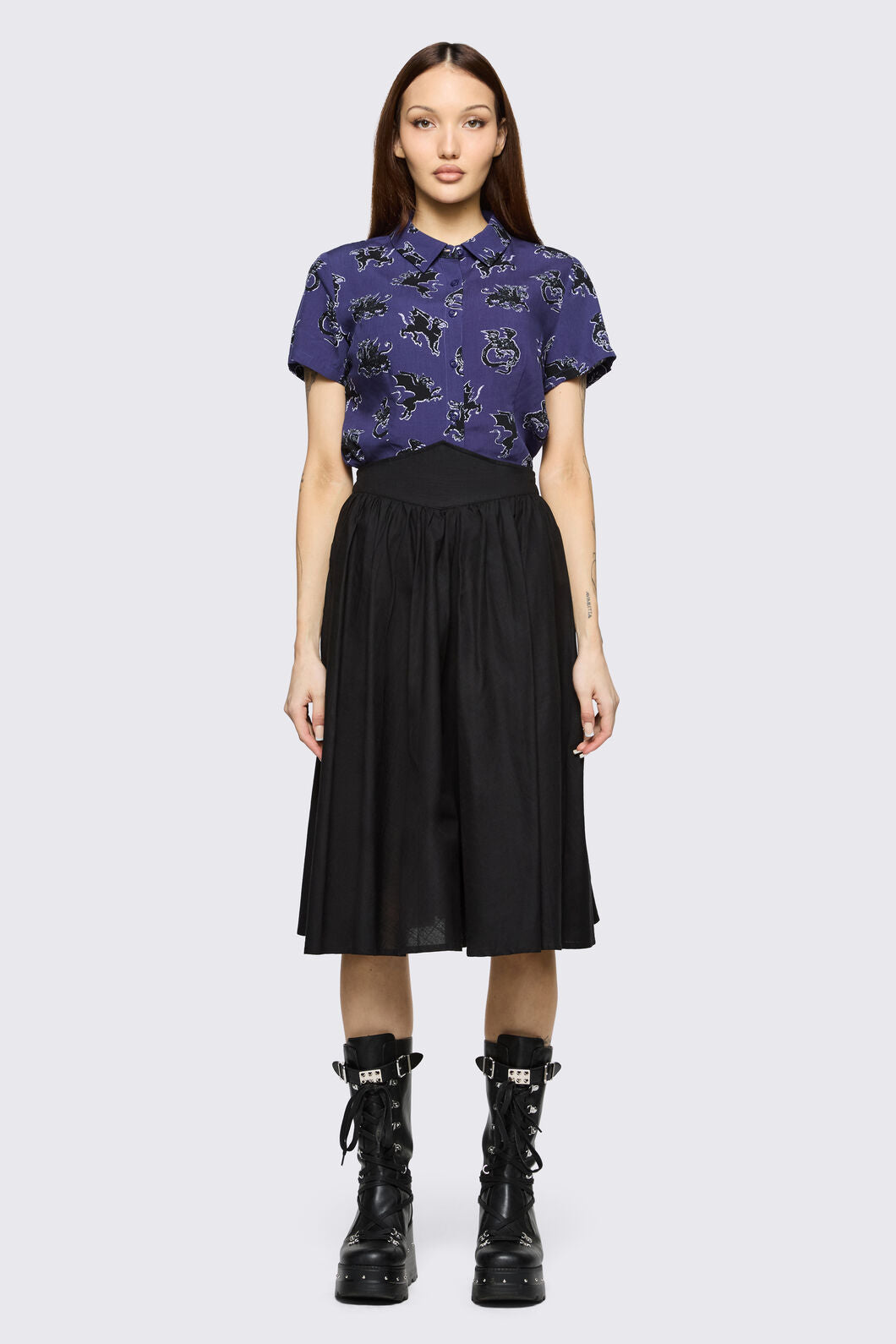 Black Friday - Mythical Goth Yoke Skirt - black