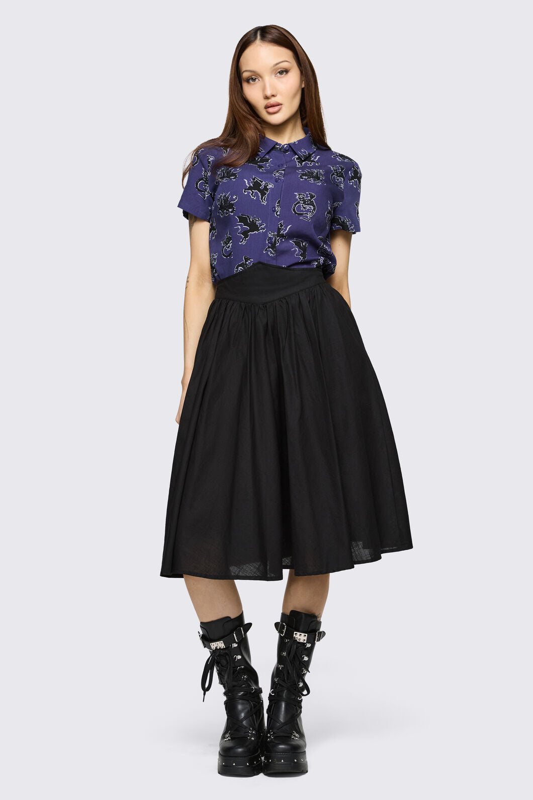 Black Friday - Mythical Goth Yoke Skirt - black
