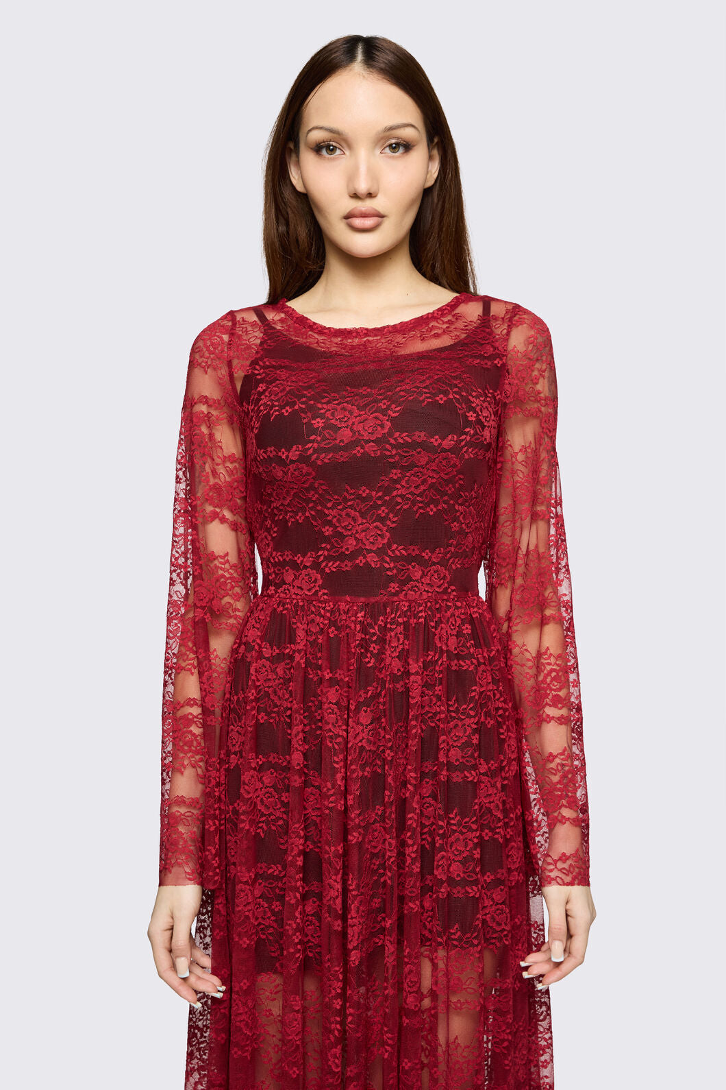 Black Friday - Affinity Goth Lace Dress - red