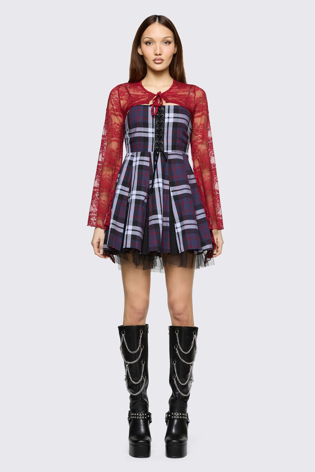 Black Friday - Affinity Goth Lace Sleeves - red