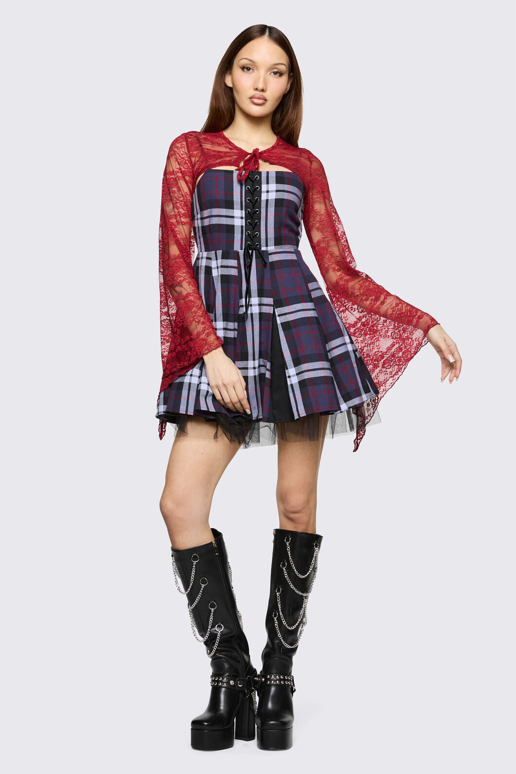 Black Friday - Affinity Goth Lace Sleeves - red