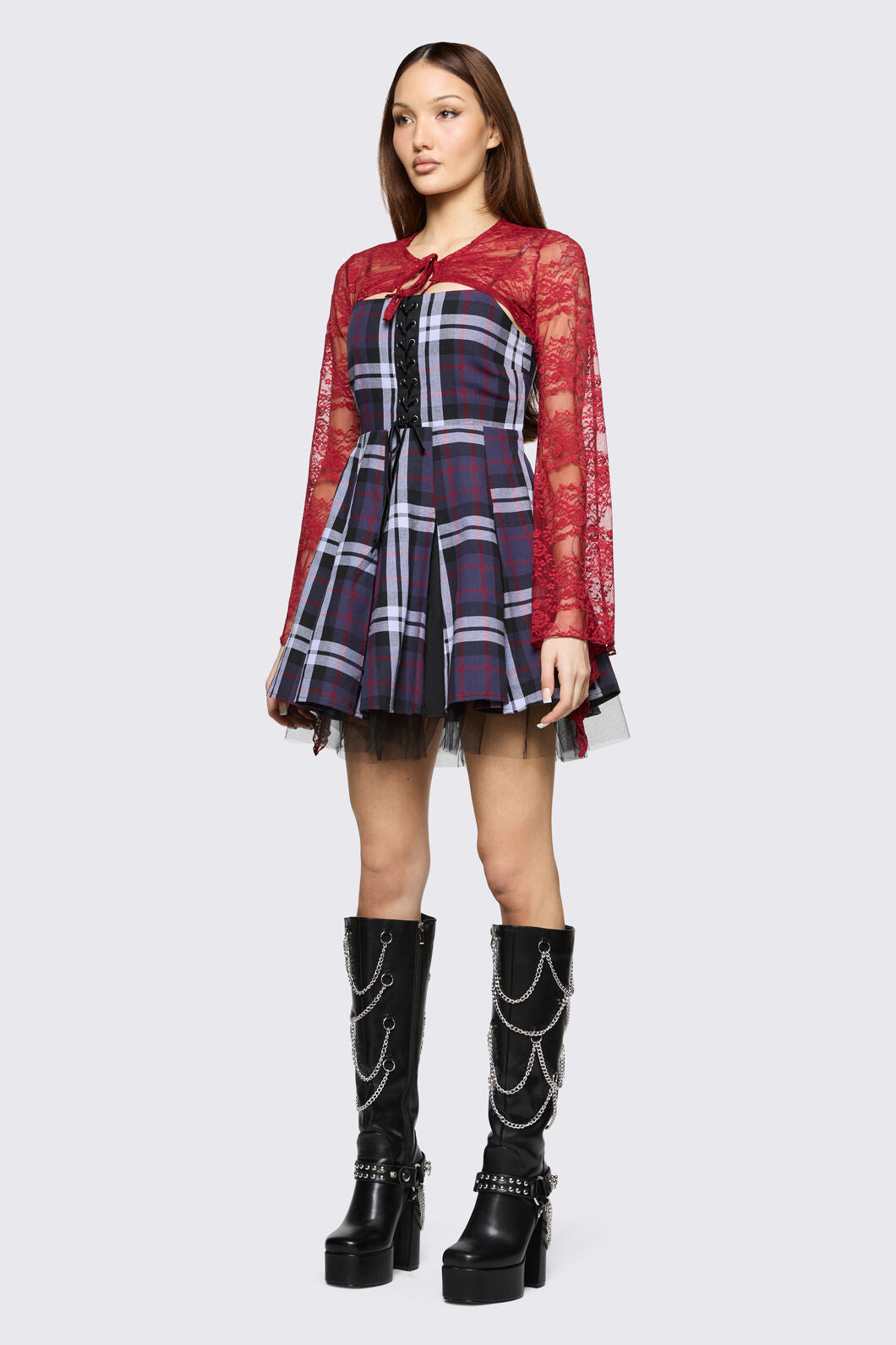 Black Friday - Affinity Goth Lace Sleeves - red