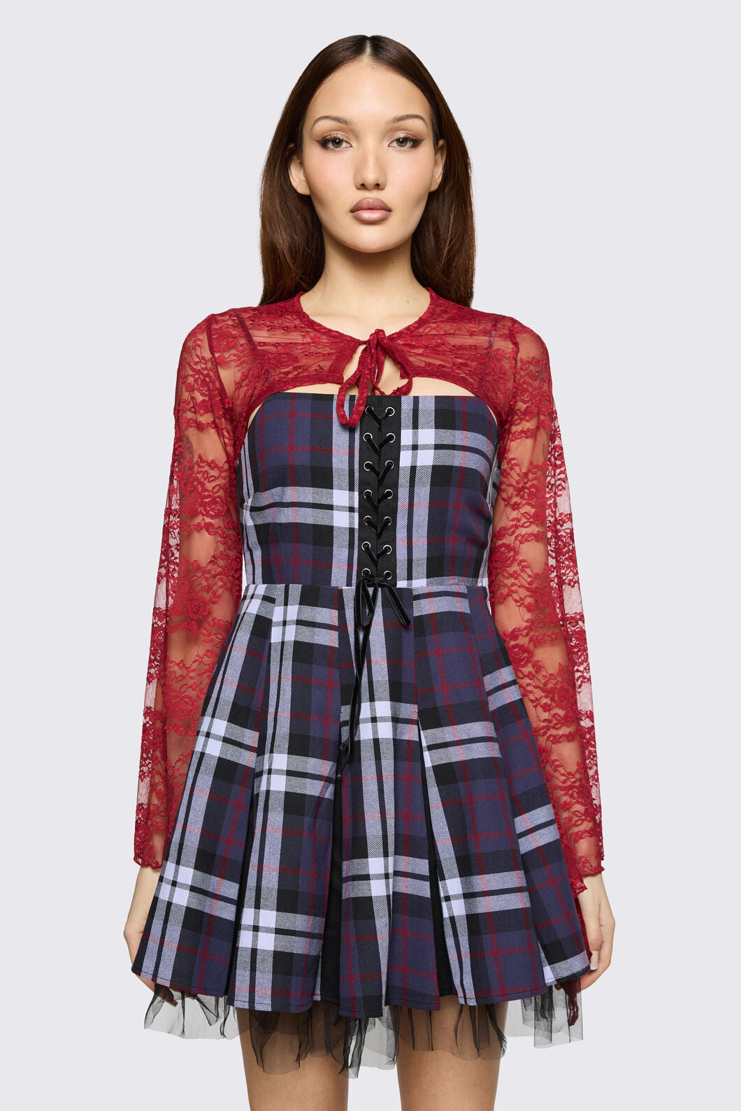 Black Friday - Affinity Goth Lace Sleeves - red