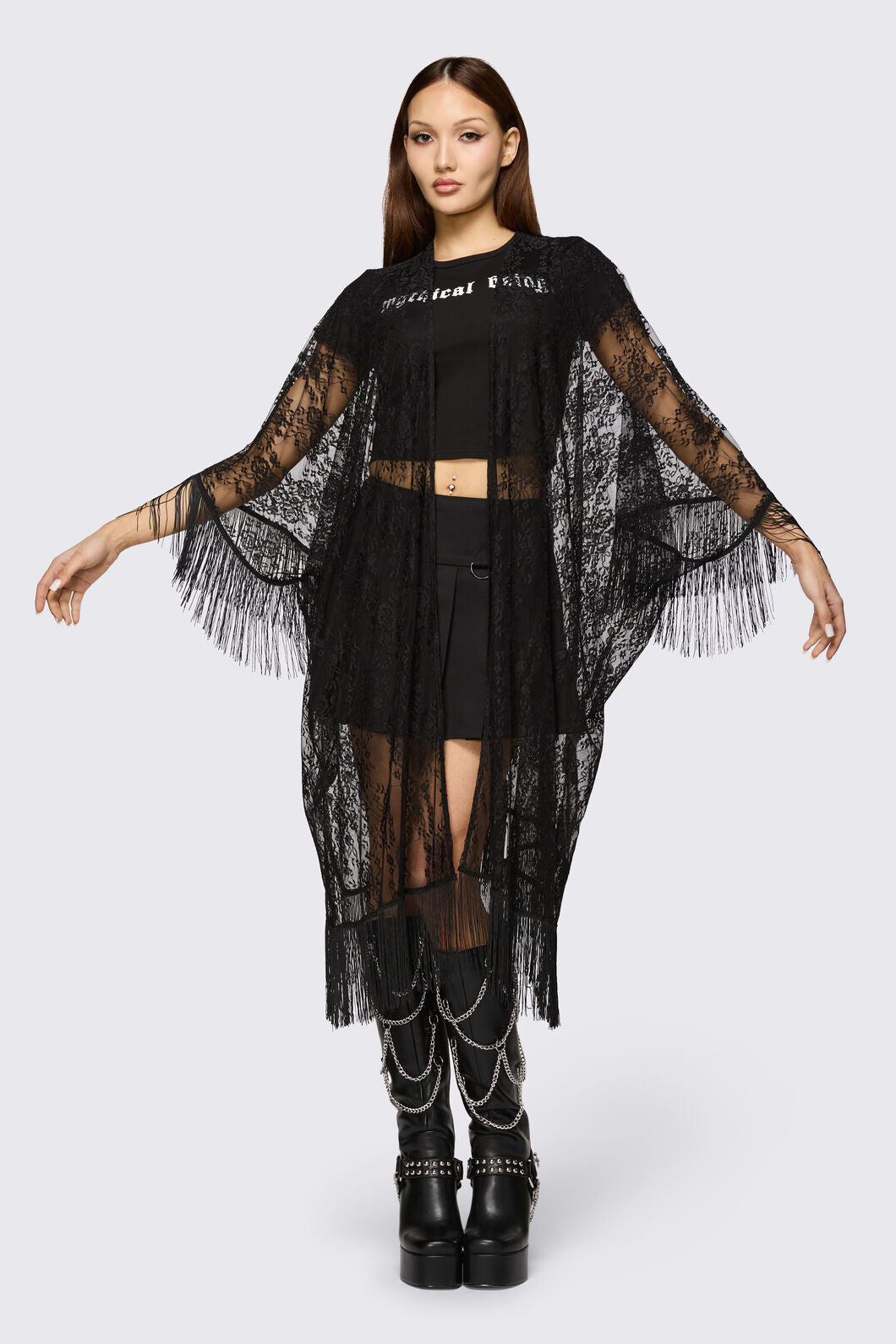 Black Friday - Affinity Goth Lace Cloak - black