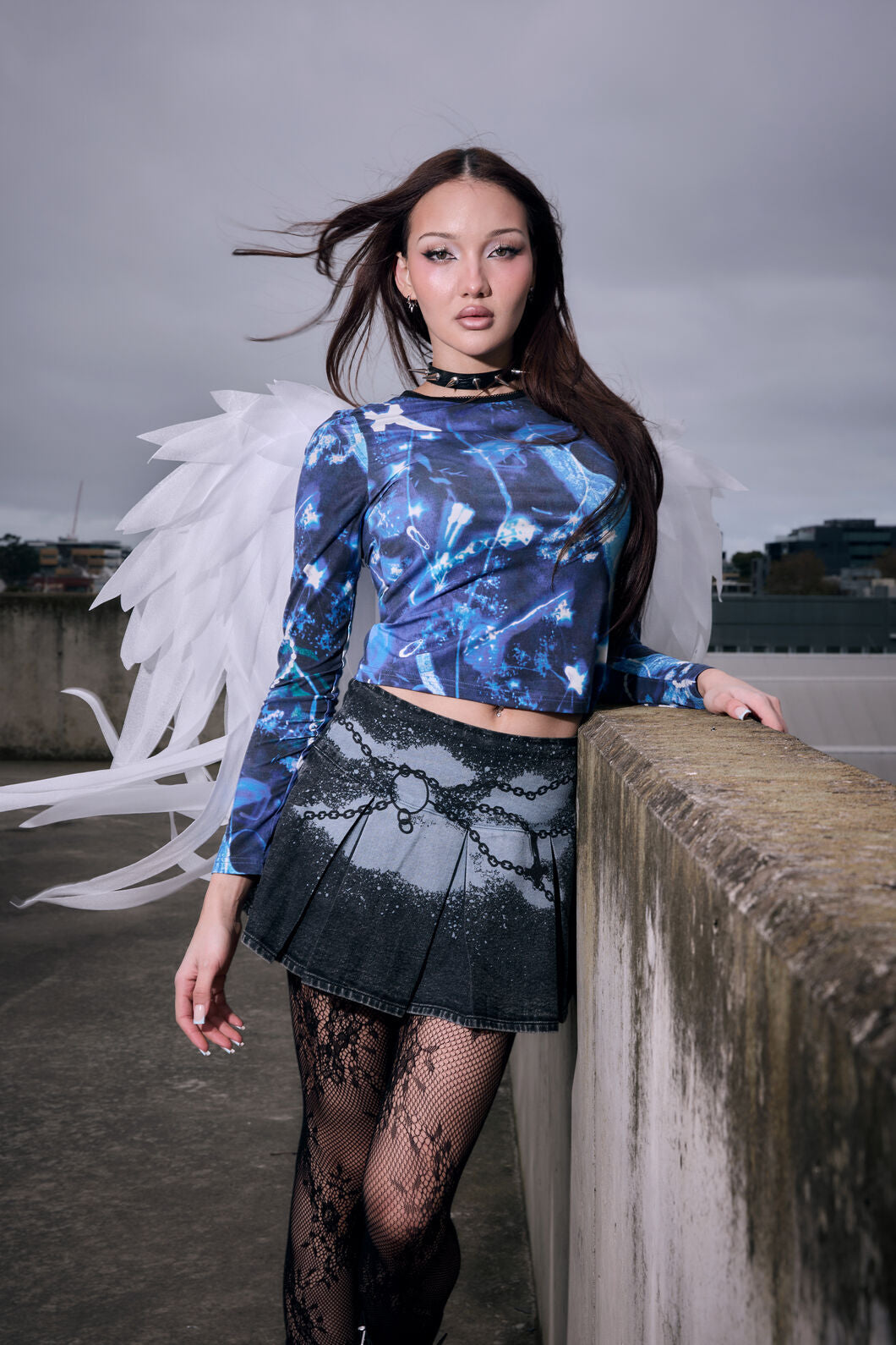 Black Friday - Cyanotype Goth Top - blue
