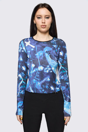Black Friday - Cyanotype Goth Top - blue