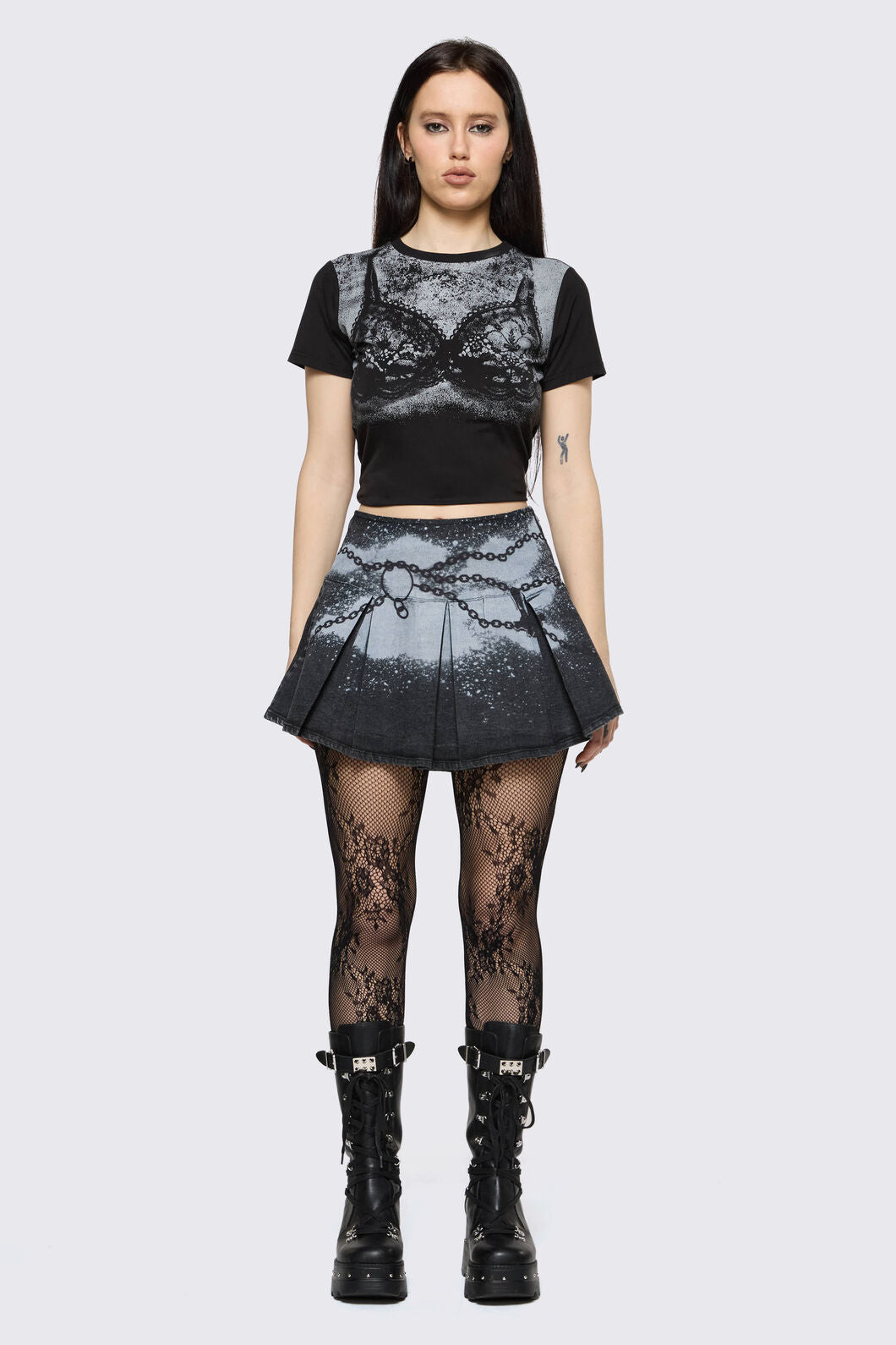 Black Friday - Spray It Goth Skort - black