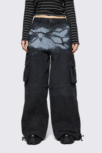 Black Friday - Spray It Goth Jean - black