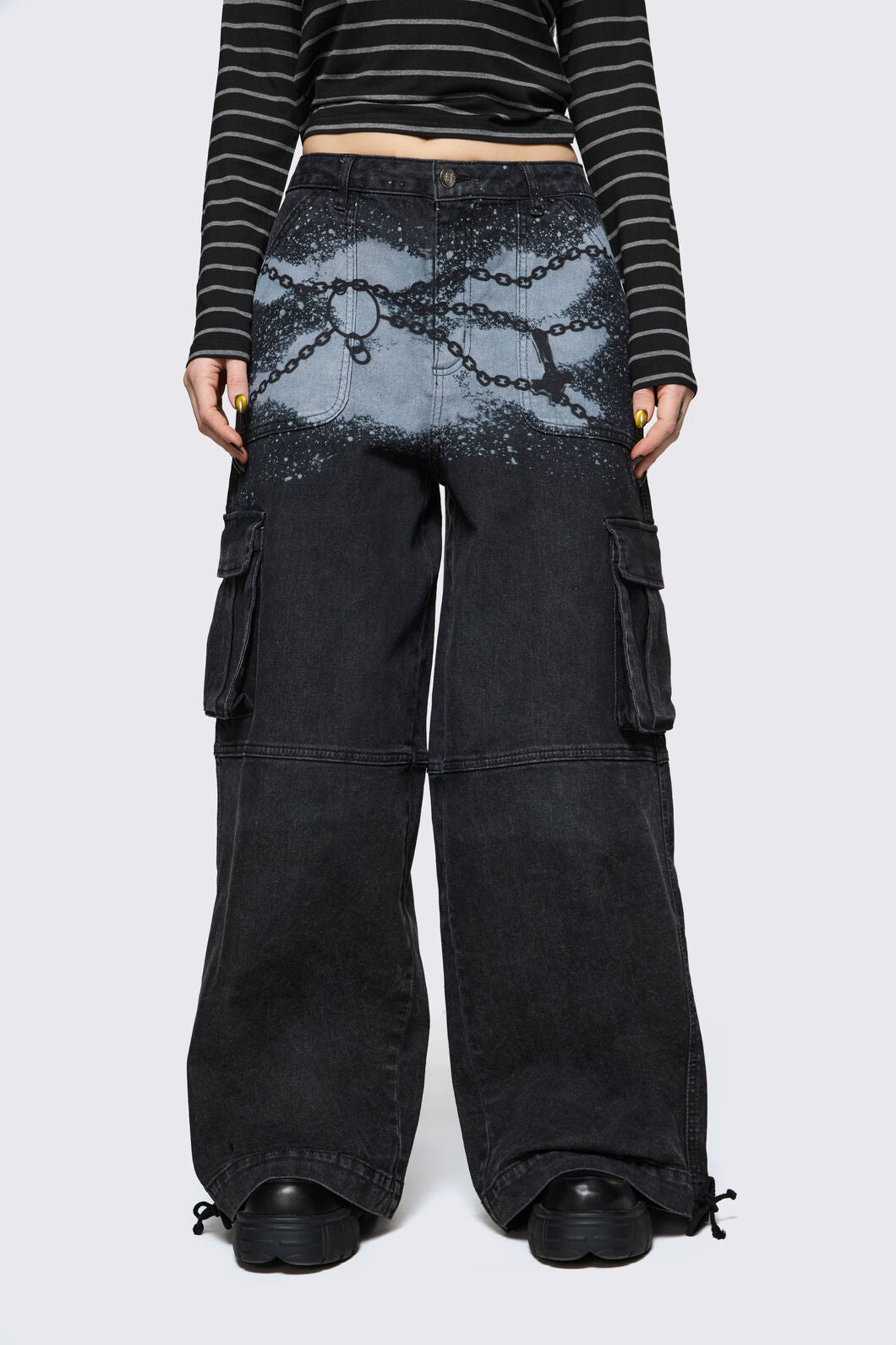 Black Friday - Spray It Goth Jean - black
