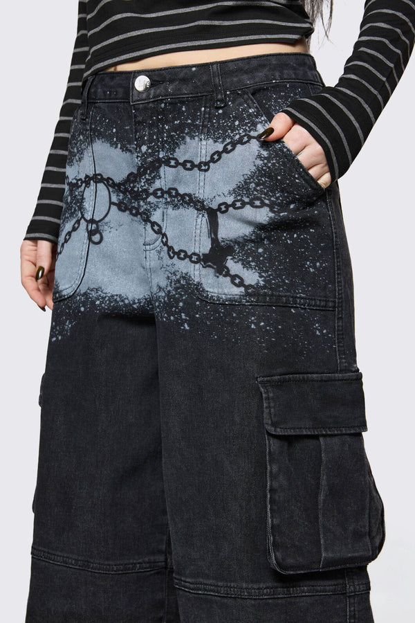 Black Friday - Spray It Goth Jean - black