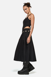 Black Friday - Eyelet Punk Midi Skirt - black