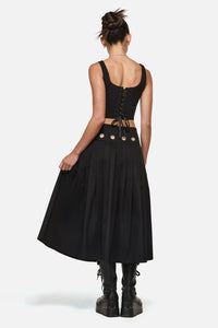 Black Friday - Eyelet Punk Midi Skirt - black
