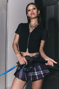 Black Friday - Hot Issue Zipper Blouse - black