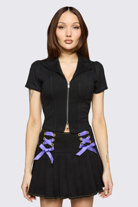 Black Friday - Hot Issue Zipper Blouse - black