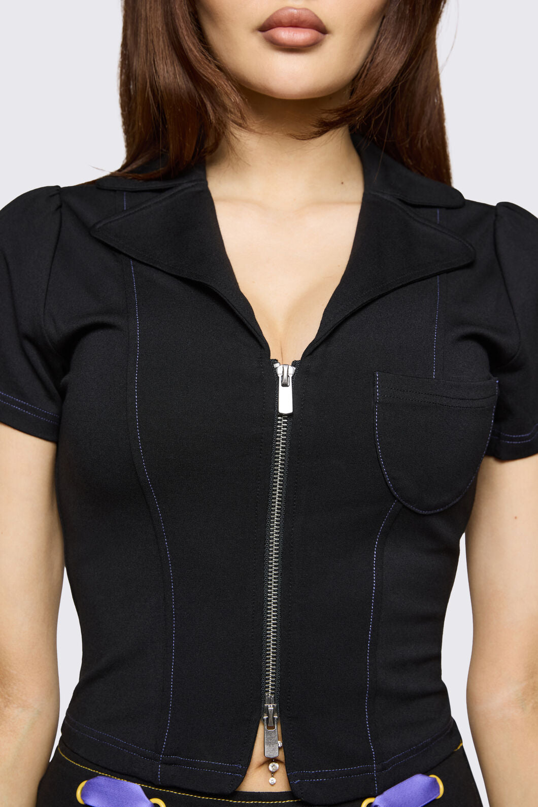 Black Friday - Hot Issue Zipper Blouse - black