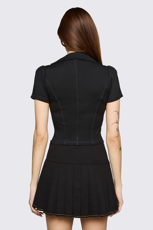 Black Friday - Hot Issue Zipper Blouse - black