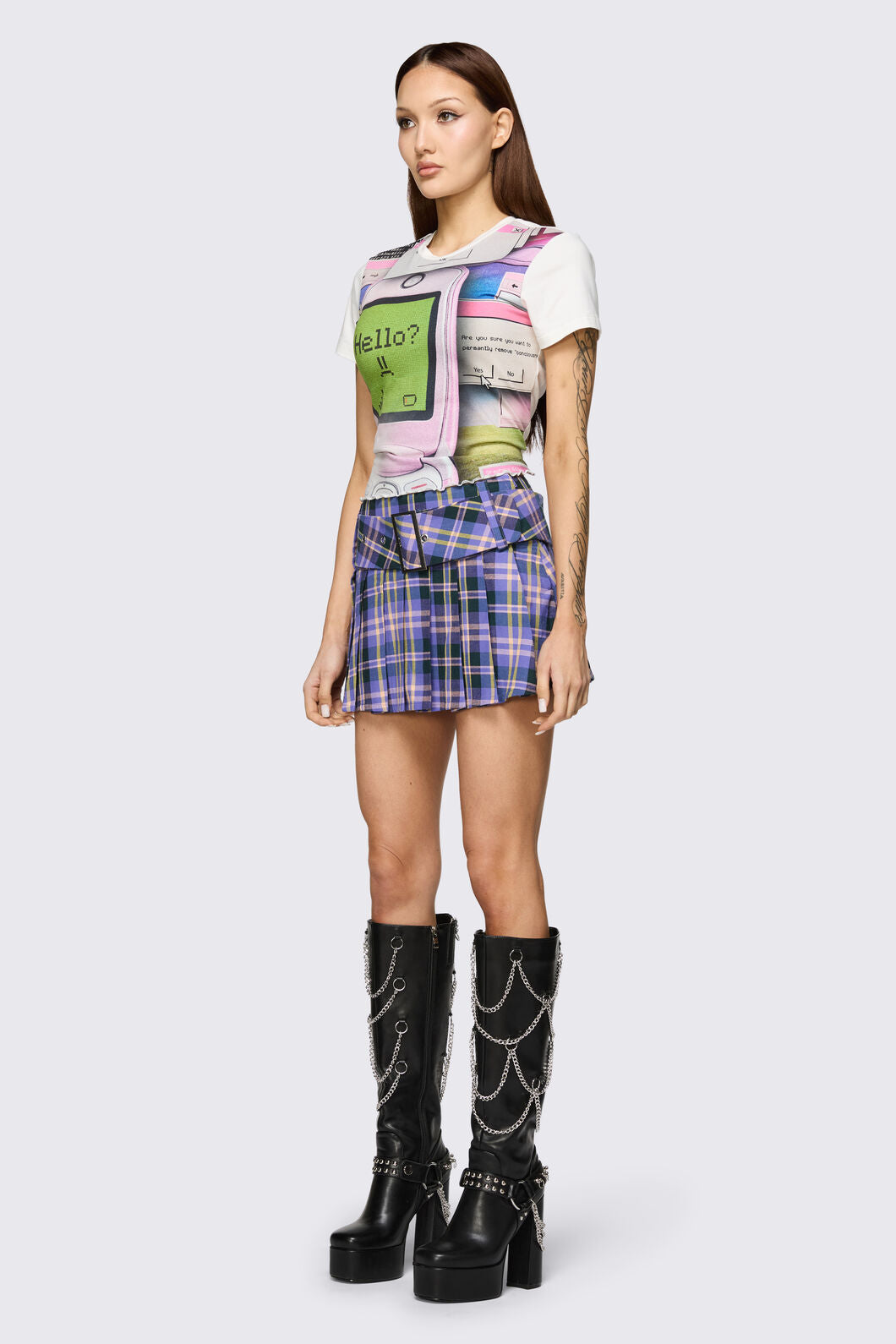 Black Friday - Stuck In Your Head Belt Skort - purple