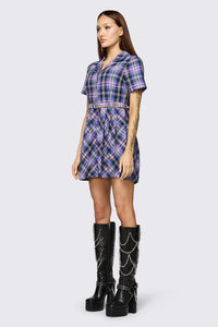 Black Friday - Stuck In Your Head Tartan Dress - purple