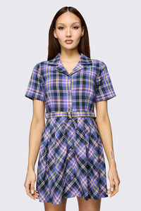 Black Friday - Stuck In Your Head Tartan Dress - purple