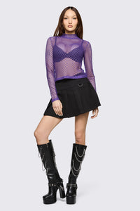 Black Friday - Bang Bang Mesh Top - purple